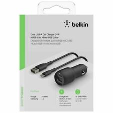 Genuine Belkin Dual 24W Usb-a para Micro-USB Cabo Carregador Para Carro-CCE002bt1MBK, usado comprar usado  Enviando para Brazil