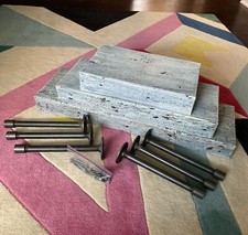 Loja de prateleiras vintage 3 prateleiras flutuantes de carvalho branco maciço com suporte para cachimbo de ferro comprar usado  Enviando para Brazil
