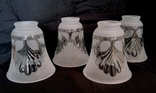 Usado, Conjunto de 4 tons claros vidro acetinado transparente 2 1/4 ventilador de teto lustre arandela de parede comprar usado  Enviando para Brazil
