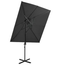 Używany, Parasol wiszący z podwójną czaszą, 250x250 cm, antracytowy na sprzedaż  PL