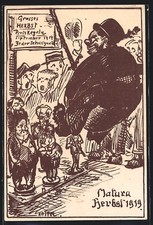 Absolvia Matura jesień 1919, Duże jesienne stożki nagród, pocztówka  na sprzedaż  Wysyłka do Poland