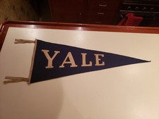 OLD YALE COLLEGE PENNANT 34" costurado à mão, usado comprar usado  Enviando para Brazil