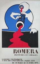 Używany, Julio Romera Affiche exposition 1973 Galerie Toumarkine exhibition poster  na sprzedaż  Wysyłka do Poland
