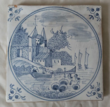 UM ENCANTADOR AZULEJO CÊNICO AZUL E BRANCO DELFT PORTUGUÊS 5 POLEGADAS comprar usado  Enviando para Brazil