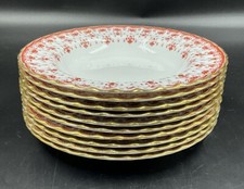 Conjunto de 10 tigelas de sopa Spode Fleur de Lys aro de porcelana osso vermelho - acabamento dourado Y7481 comprar usado  Enviando para Brazil