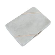 Antigüedad Plata de Ley Art Deco Oro Lavar Cigarrillo Card Funda Geométrico Con comprar usado  Enviando para Brazil
