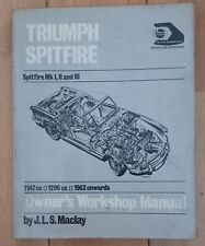 triumph spitfire haynes manual for sale  ILKLEY