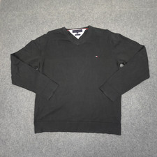 Moletom Tommy Hilfiger Jumper Masculino GRANDE Preto Decote V Manga Longa Tamanho G comprar usado  Enviando para Brazil