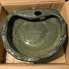 Fonte de sapo movida a energia solar inteligente 13" x 14,5" cerâmica verde vitrificada com bomba comprar usado  Enviando para Brazil