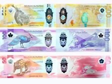 Filipinas CONJUNTO 3 UNC 50 100 500 Piso 2025/2024 Leopardo Pavão Polímero P NOVO, usado comprar usado  Enviando para Brazil