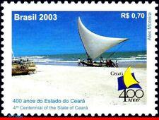 2887 BRASIL 2003 ESTADO DO CEARÁ, 400 ANOS, PRAIA, BARCOS, NATUREZA, MI# 3313, SEM MARCA DE CHARNEIRA, usado comprar usado  Brasil 