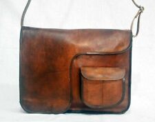 Bolsa tiracolo couro cru couro genuíno mensageiro ombro laptop comprar usado  Enviando para Brazil