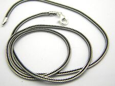 Corrente de prata esterlina trigo estilo bali oxidado 1,2 mm 18 polegadas prata 925, usado comprar usado  Enviando para Brazil