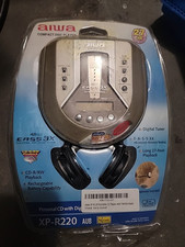 Leitor de disco compacto portátil Aiwa AM/FM estéreo XP-R220 com fones de ouvido originais comprar usado  Enviando para Brazil