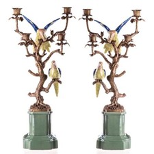 Paire bougeoirs perroquet d'occasion  Paris XV