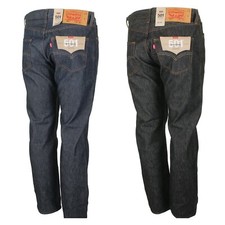 Jeans Levis 501 Original Encolher Para Encaixar Botão Fly Azul Rígido Preto Novo comprar usado  Enviando para Brazil