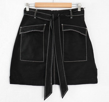 Saia Piper Feminina Tamanho 10 Preta Mistura de Algodão Curta Linha A Cinto de Amarração de Carga comprar usado  Enviando para Brazil