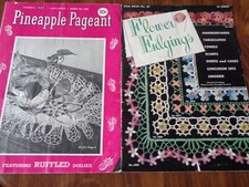 2 LIVROS VINTAGE PADRÃO CROCHE PINAPPLE DOILES FLOR BORDAS DÉCADA DE 1940 comprar usado  Enviando para Brazil