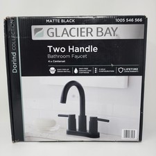 Torneira de banheiro Glacier Bay Dorind 4 pol. conjunto central 2 alças arco alto, preto fosco comprar usado  Enviando para Brazil