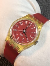 Vintage Swatch Relógio Suíço Feminino AG 1991 Marrom/Caixa Transparente Nova Bateria comprar usado  Enviando para Brazil