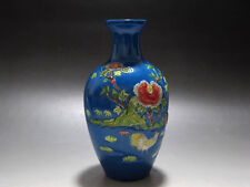 Usado, Vaso de porcelana esmalte azul rosa família porcelana escultura vaso de flores de galinha pintado comprar usado  Enviando para Brazil