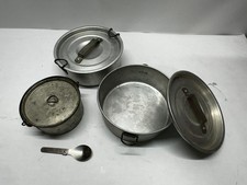Kit de bagunça antigo vintage panelas de acampamento balde de almoço - use sempre 802 alumínio + lata, usado comprar usado  Enviando para Brazil