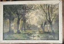 Usado, Pintura a óleo vintage menor: homens pescadores e o barco na praia af comprar usado  Enviando para Brazil