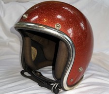 Capacete de motocicleta vintage XL Arthur Fulmer AF40 rosto aberto vermelho metal metálico comprar usado  Enviando para Brazil