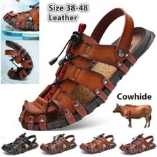 Sandálias masculinas de couro genuíno verão praia vadear sapatos ao ar livre sandálias casuais comprar usado  Enviando para Brazil