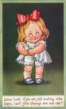 Antyczna pocztówka Kute Kiddies seria nr. 609 Mała dziewczynka Inter-Art Co. na sprzedaż  Wysyłka do Poland
