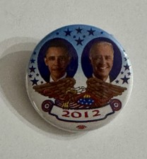 2012 Obama & Biden 1 3/4” Jugate Picture Eagle Design Violoncelo Campanha Botão, usado comprar usado  Enviando para Brazil