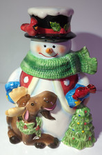 Jarro de biscoito JC Penney coleção casa de Natal boneco de neve/alce pássaro com caixa comprar usado Jarro de biscoito JC Penney coleção casa de Natal boneco de neve/alce pássaro com caixa comprar usado  Enviando para Brazil