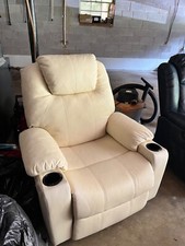 Cream leather recliner for sale  Birmingham