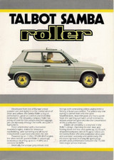 Talbot samba roller for sale  UK