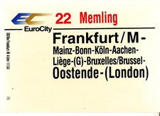 Zuglaufschild 22 memling gebraucht kaufen  Emmerzhsn., Steinebach