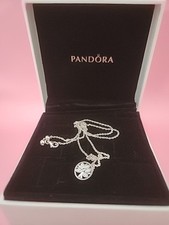 Pingente Pandora 23 mm de diâmetro árvore genealógica CZ 31-1/4" colar em prata esterlina comprar usado  Enviando para Brazil