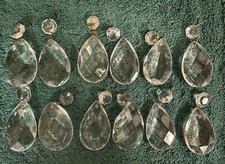 Doze 12 prismas, botões de lustre antigo de cristal de chumbo pesado combinando 2” comprar usado  Enviando para Brazil