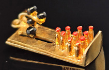 Pingente de berloque vintage ouro 14K BOWLING BECO MOVIMENTOS DE BOLA PINOS DE ESMALTE ARTICULADOS, usado comprar usado  Enviando para Brazil