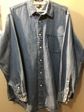 Tommy Hilfiger Tommy Jeans Vintage 1990s Denim Long Sleeve Shirt Large, usado comprar usado  Enviando para Brazil