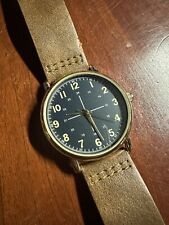 Relógio de quartzo masculino estilo militar/náutico movimento Japão moldura tom dourado com pulseira comprar usado  Enviando para Brazil