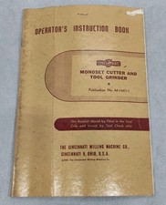Fresadora Cincinnati Co. Oh Operador Manual Monoset Cortador e Moedor de Ferramentas  comprar usado  Enviando para Brazil
