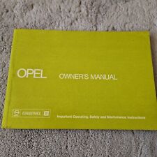 Opel owners manual for sale  CLEETHORPES