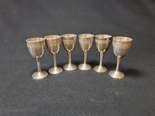 Vintage Rússia Soviética URSS Vodka Banhada a Prata, Lekera Shot Cup conjunto com 6 peças. comprar usado  Enviando para Brazil