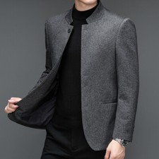 Jaqueta blazer masculina tweed gola mandarim peito único casaco business inteligente comprar usado Jaqueta blazer masculina tweed gola mandarim peito único casaco business inteligente comprar usado  Enviando para Brazil