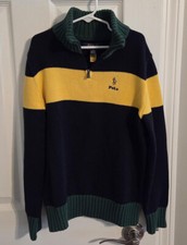 Camisa pulôver suéter 100% algodão masculina 1/4 com zíper POLO RALPH LAUREN em perfeito estado 10-12 comprar usado  Enviando para Brazil