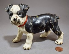 Usado, ANTIGA BATENTE DE PORTA HUBLEY PINTADA DE FERRO FUNDIDO BOSTON TERRIER ORELHAS FLEXÍVEIS PARA FRENTE SEM RESERVA comprar usado  Enviando para Brazil