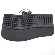 Teclado mecánico Microsoft ergonómico tamaño completo USB con cable negro modelo 1878 segunda mano  Embacar hacia Mexico
