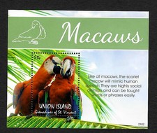 Grenadines of St. Vincent 2021: Macaws - Papageien, postfrisch comprar usado  Enviando para Brazil