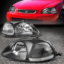 Para 96-98 Honda Civic Ej/em/Ek Carcaça Preto Canto Claro Lâmpadas Farol de sinal comprar usado  Enviando para Brazil