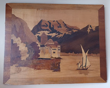 Vintage wooden marquetry for sale  SWANAGE
